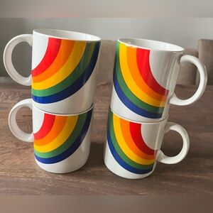 Set of 4 Vintage FTDA 1984 Rainbow Mugs